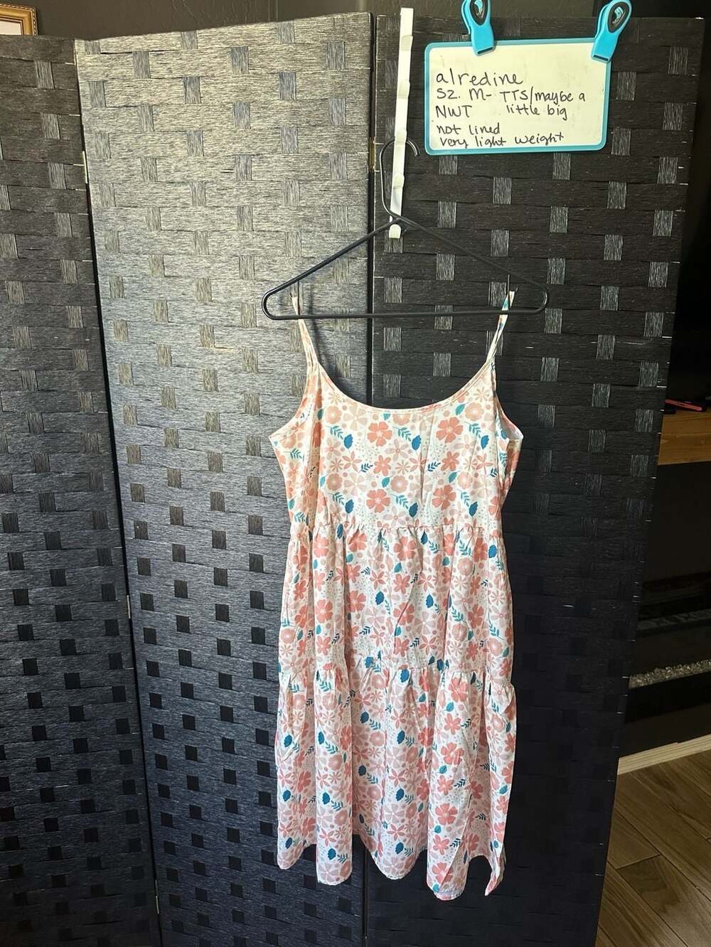Alredine Floral Print Tiered Cami Dress Size M NWT